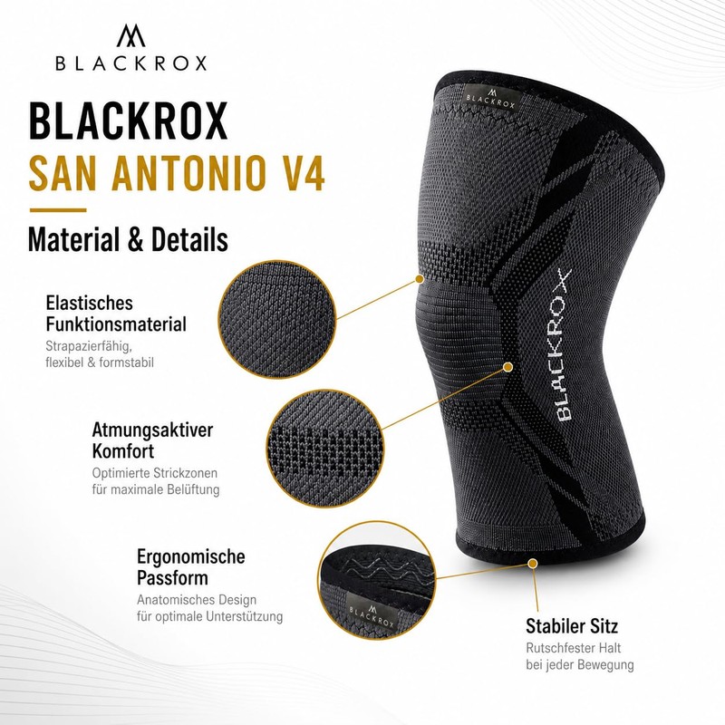 BLACKROX San Antonio V4 Knee Support for Men and Women,