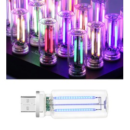 USB Retro Car Lamp, Touch-Control Portable LED Car Ambient Light, USB Powered Night Lights, Suitable for Bedroom, Camping, Holiday Decorations. (Blue Light)