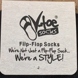 V-Toe Socks Women's Shoe Size 9-11 Men's 8-10.5 Black Flip Flop Sock 2 Pairs NWT