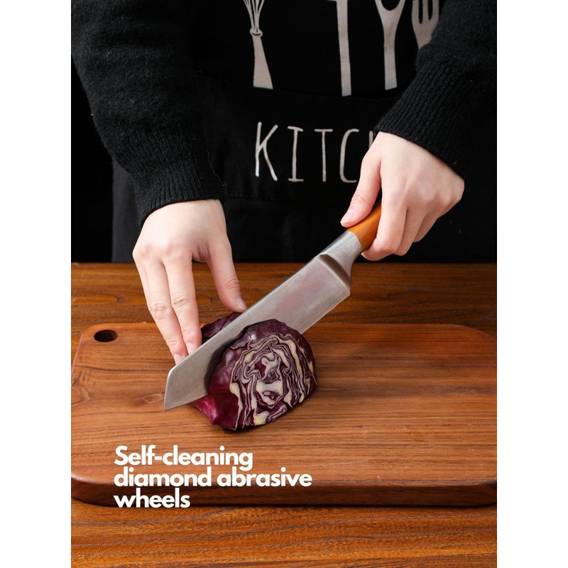 CJOY CREATIONS Rolling Knife Sharpener with Leather Strop – Premium