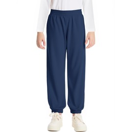 Haloumoning Boys Joggers Pants Kids Casual Elastic Waist Cuffed Sweatpants 5-14 Years Navy Blue