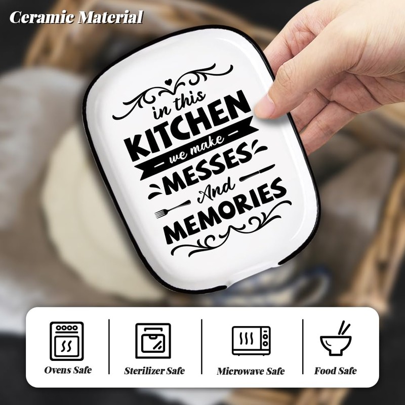 ANATTASOUL Ceramic Spoon Rest, Kitchen Food Elevator Spoon Holder Ceramic