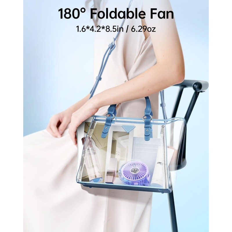 SWEETFULL Portable Misting Fan - 180° Foldable Handheld Personal Fan