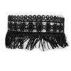 Women Fashion Jewelry Choker Short Necklace Wide Black Lace Fabric Fringes Taeel Goth Party Wear