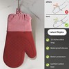 Heat-Resistant Silicone Oven Mitts – 13” x 7”Non-Slip Cotton-Lined, Flexible