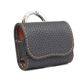 HanaRo AirPodsPro (2nd Generation/USB-C)/ AirPodsPro / Airpods 3 Airpods Case, Black x Orange, Genuine Leather, Shrink Leather, Black x Orange