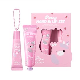 TONYMOLY x Squishmallows Patty the Cow 2-Piece Set – Strawberry Hand Cream & Strawberry Shortcake Lip Gloss, Cute Skincare & Beauty Gift
