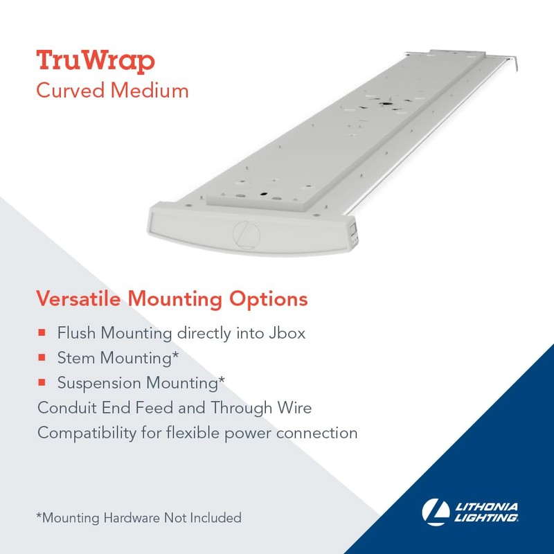 Lithonia Lighting TruWrap 4 Foot LED Ceiling Light Fixture, Low-Profile