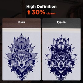 MUNBYN Premium HD Tattoo Transfer Paper 20 Sheets, A4 Size Tattoo Stencil Paper, Instant Clear Transfer, Tattoos Kit Supplies, Compatible with ITP05/ITP06/M08F/P90/MHT-P8009 Printer