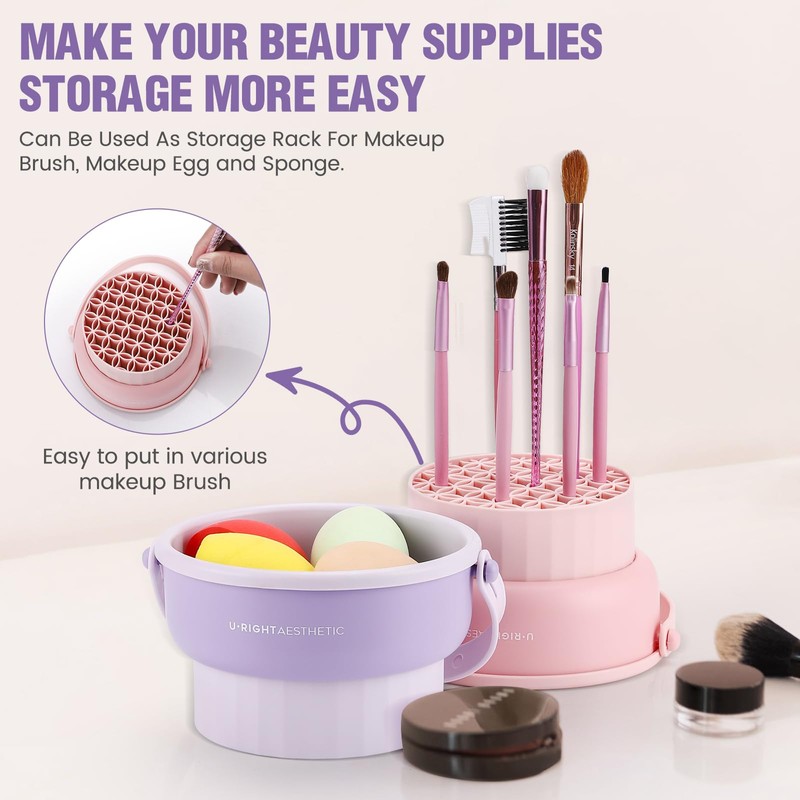 2 Pack Makeup Brush Cleaner Mat 3 in 1 Silicone