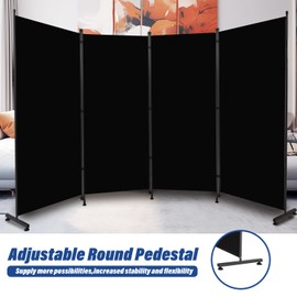 Room Divider 6ft Room Dividers and Privacy Screens, 4 Panel Partition Room Divider Screen Portable Fabric Panel, Indoor Folding Room Divider for Room Separation, Freestanding Wall Divider for Bedroom