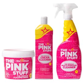 Stardrops The Pink Stuff Miracle Cleaning Bundle – Multi-Purpose Paste, Spray & Cream Cleaner (3-Pack) – Tough on Stains, Gentle on Surfaces