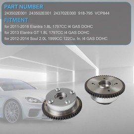 CYCWER 2pcs Exhaust Intake VVT Timing Gear Sprockets Camshaft Adjusters Cam Phaser Fit for 2011-2016 Elantra 1.8L, Fit for 2012-2014 Soul 2.0L, Replace OE 243502E001 243702E000