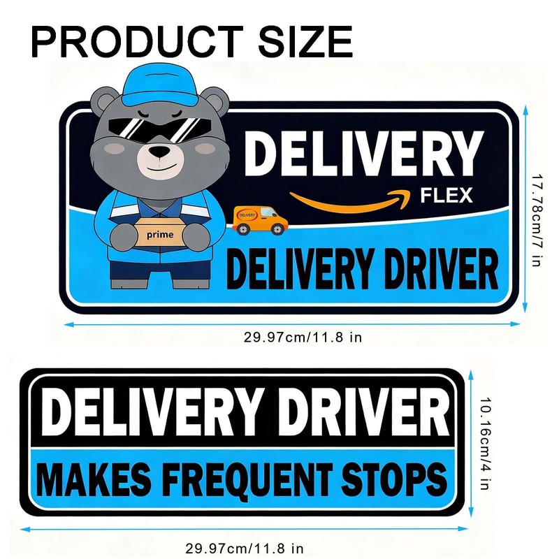 Flex Delivery Driver Car Magnet, 3PCS Frequent Stops Removable Set,