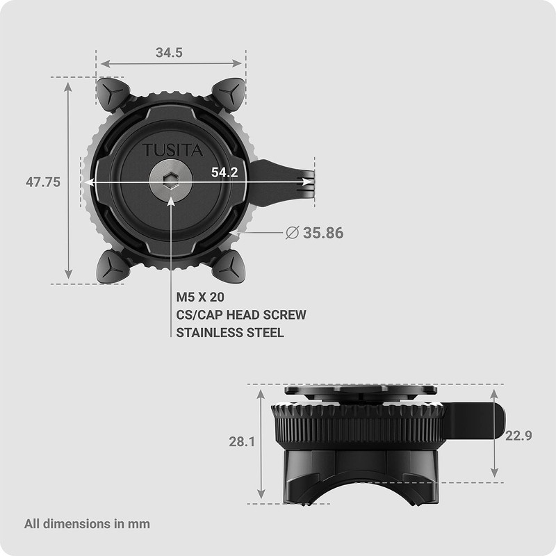 TUSITA Twist Lock Handlebar Stem Mount - Cycling
