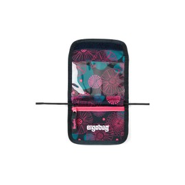 ergobag Neck pouch, change compartment, viewing window, Coral Bear - Purple, Playful and classic