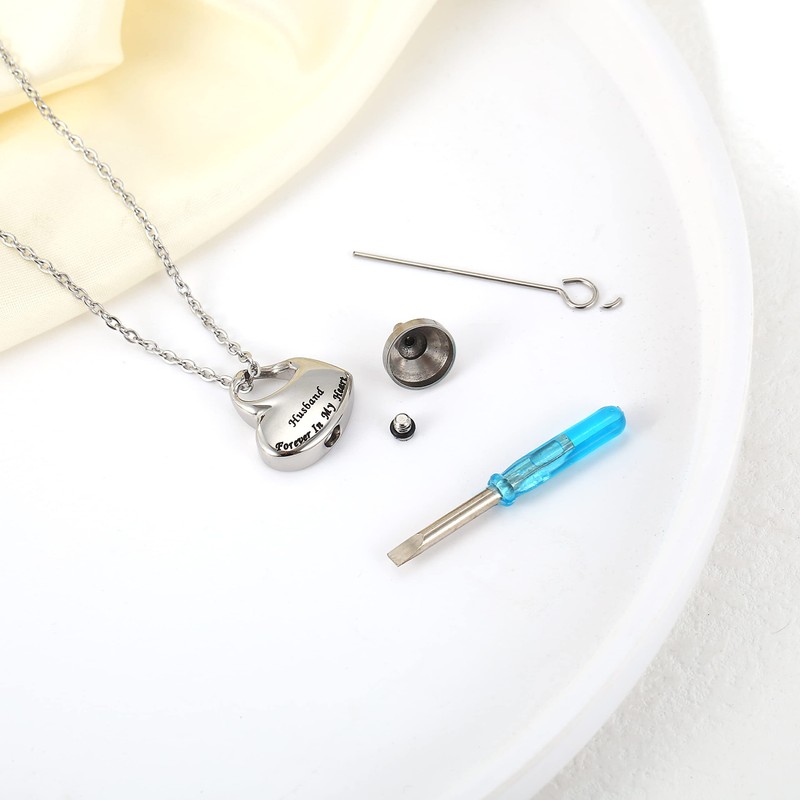 VIUJUH Cremation Urn Jewelry for Ashes, Ash Keepsake Urn Necklace