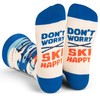 Don't Worry, Ski Happy - Funny Skiing Socks Gift For