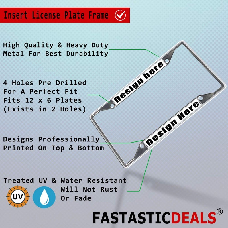 Fastasticdeals Metal Insert License Plate Frame I'd Rather Be Playing