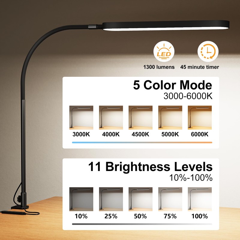SKYLEO Led Desk Lamp - Desk Light for 33.5" Tall