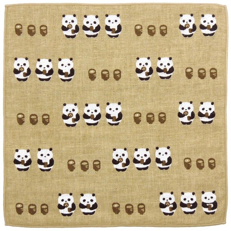 Hamamonyo Washed Towel Handkerchief Japanese Tea Drinking Friend Panda
