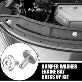 X AUTOHAUX 10pcs Fender Washer Bumper Washer M6 Bolts Engine Bay Silver Tone