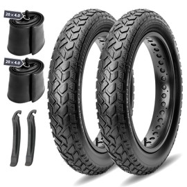 MOHEGIA 20x4.0 Fat Tires Set - 2-Pack Heavy Duty E-Bike Fat Tires and Pair 20in Inner Tubes with Tire Levers, for MTB, Tricycle & Electric Bike - Street, Trail & Snow Riding