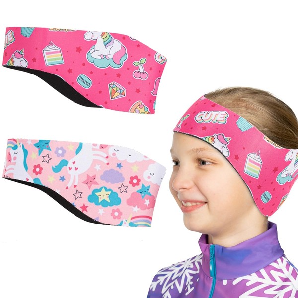 2 Pcs Swimming Headbands,Cute Swinmmers Ear Headband,Waterproof Swim Hair Protection