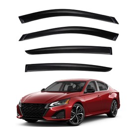 LQQDP 4pcs Front+Rear Smoke Tint Sun/Rain Guard Compatible with 2019-2024 Nissan Altima Outside Mount Tape-On Vent Window Visors 2020 2021 2022 2023