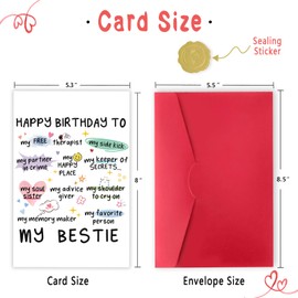 Funny Birthday Card for Women Sister, Happy Bday Gifts for Bestie, Bestie Birthday Card, Friendship Birthday Card, Best Friend Birthday Card,Happy Greeting Card for Niece