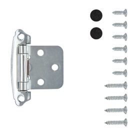 Hickory Hardware P244-CLX Variable Overlay - Easy Installation - Traditional Cabinet with 170° Opening Self-Closing Surface Mount Face Frame Hinge - Chrome Finish 1 Set of Pair