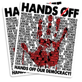 Hands Off Statement Magnet - Bold Advocacy - Attention - Grabbing Design - Democracy - Social Rights - Durable Material for Car Truck Toolbox Any Metal Surface - EPLM0021