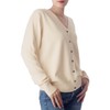 iB-iP Women's Lightweight V-Neck Cardigan Pullover Cardigan, cream