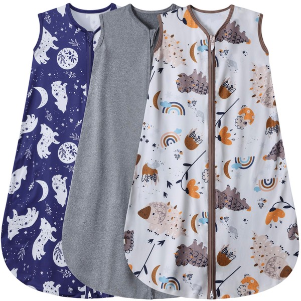 BSTOPPT 3 Pack Baby Sleep Sack 100% Rayon Cotton Baby