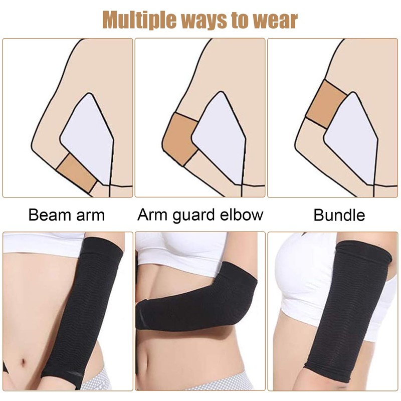 DHWEKU 2 Pairs Compression Arm Sleeves Lymphedema Arm Warmer Shaper