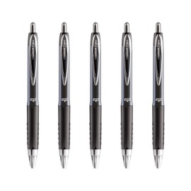 Uni-ball Signo Gel 207 Tintenroller mit Druckmechanik in Blisterpackung 5 Stück schwarz