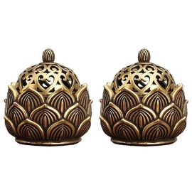 HAMILO Mini Incense Burner Antique Yoga Meditation Incense Salt Set of 2