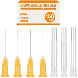 150 Pack 25 Ga 1 Inch Luer Lock, Lab Accessories, Industrial Dispensing Accessories, Individually Packaged