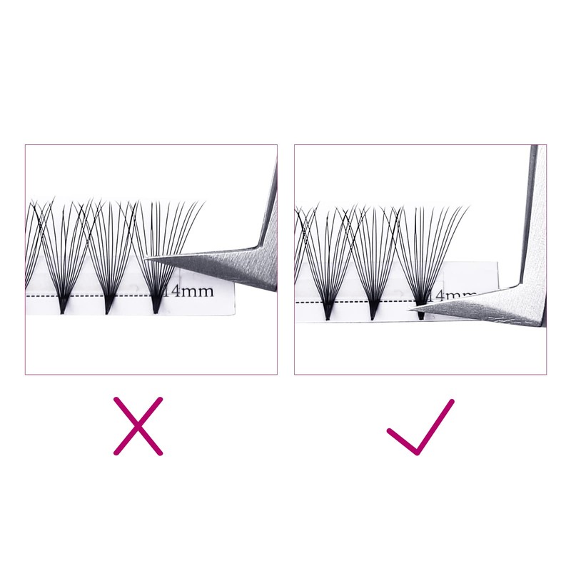 Volume Eyelashes, 14D, Russian Volume Eyelashes, C Curl, 0.07 mm,