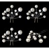 White Pearl Cluster Hair Pin Set - For Weddings, Proms,