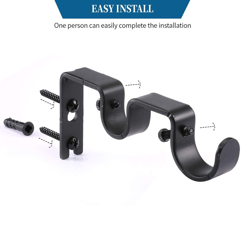 Anndason Heavy Duty Curtain Rod Brackets Double Curtain Rod Brackets