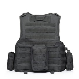 YAKEDA Tactical Vest Military Chest Rig Airsoft Swat Vest for Men(Black-1)