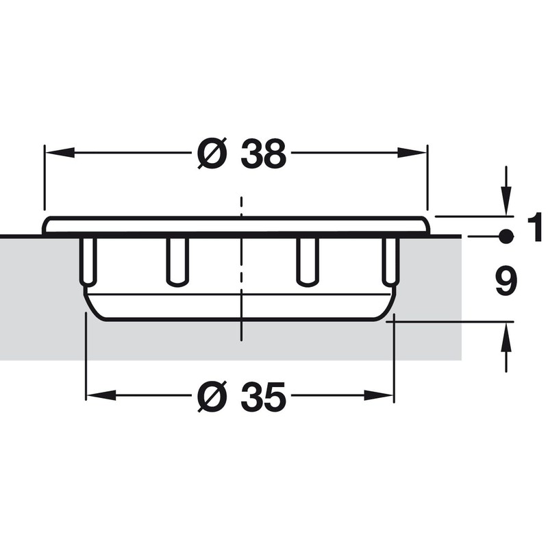 Häfele 4-Piece Plastic Hinge Hole Cover - 35mm, White -