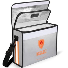 Large Waterproof Fireproof Document Bag with Lock - Important Document Organizer for Travel, 17 x 12 x 5.5" Fireproof Box for Documents