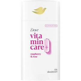 Dove Vitamincare+ Desodorante Libre de Aluminio Stick Raspberry & Rose para 72H Protección Contra El Olor Desodorante Transpirable para Mujeres 2.6 Oz