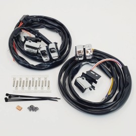 Billet Proof Designs 48" Handlebar Wiring Harness Kit w/ Chrome Switches for 1996-2006 Harley models