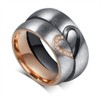 ROWAG 6MM Men Heart Shape Titanium Stainless Steel Couple Rings