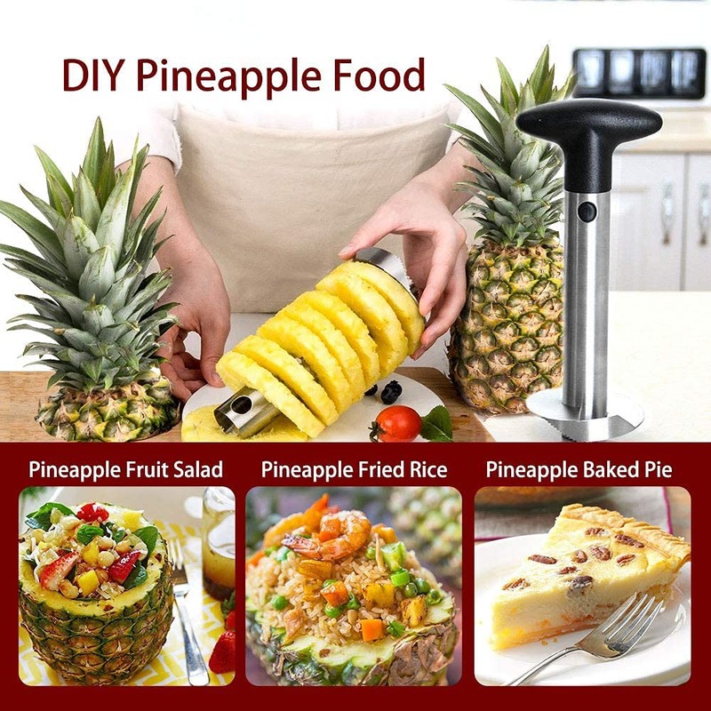 PIQIUQIU Pineapple Cutter, Pineapple Peeler Stainless Steel, Pineapple Corer Cutter,