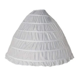 RED DOT BOUTIQUE - 902 - Plus Size Regular Size Ball Gown Tiers 6 Hoops Floor Length Wedding Crinoline Petticoat (Plus Size, White)