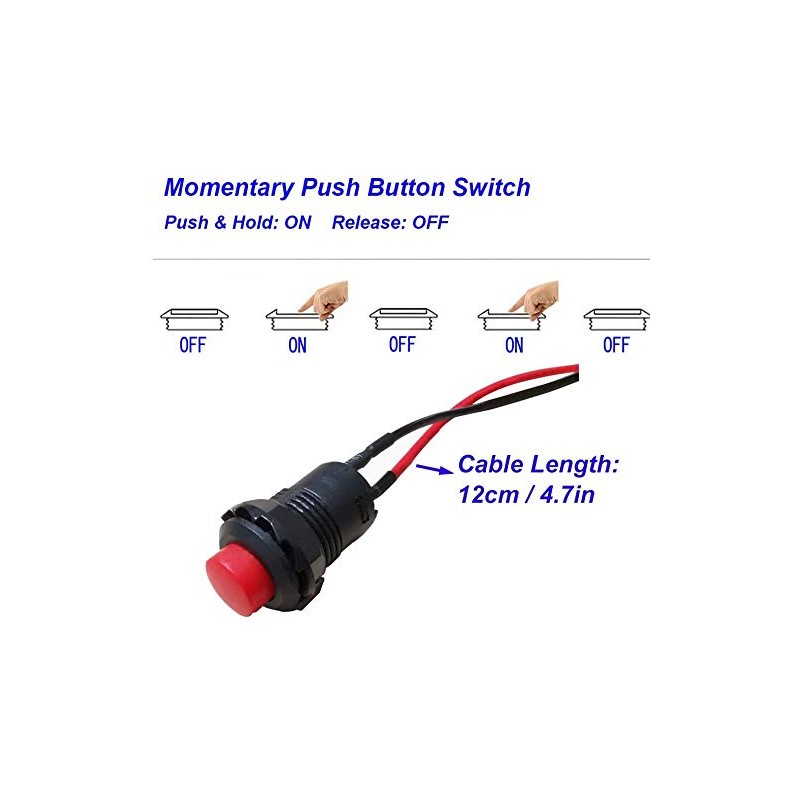 RUNCCI-YUN 14pcs 12mm Momentary Push Button Switch, SPST ON/Off, momentary